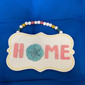 Christmas Tree Shop Beach Themed Sign Colors White Pink Green Yellow  5 In Stock